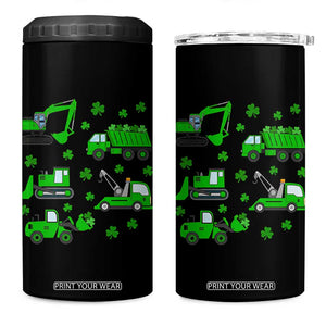 Funny St Patricks Day Construction Trucks Irish Shamrock 4 in 1 Can Cooler Tumbler TS11 One Size: 16 oz Black Print Your Wear