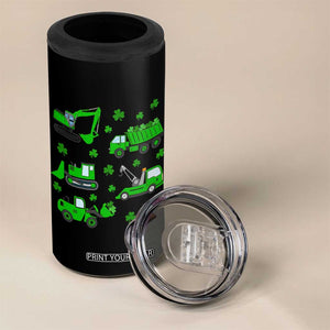 Funny St Patricks Day Construction Trucks Irish Shamrock 4 in 1 Can Cooler Tumbler TS11 Print Your Wear