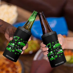 Funny St Patricks Day Construction Trucks Irish Shamrock 4 in 1 Can Cooler Tumbler TS11 Print Your Wear