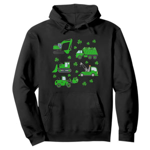 Funny St Patricks Day Construction Trucks Irish Shamrock Hoodie TS11 Black Print Your Wear