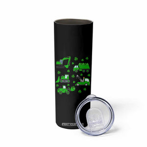 Funny St Patricks Day Construction Trucks Irish Shamrock Skinny Tumbler TS11 Print Your Wear
