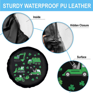 Funny St Patricks Day Construction Trucks Irish Shamrock Spare Tire Cover TS11 Print Your Wear
