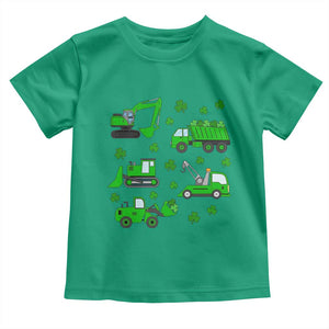 Funny St Patricks Day Construction Trucks Irish Shamrock Toddler T Shirt TS11 Irish Green Print Your Wear