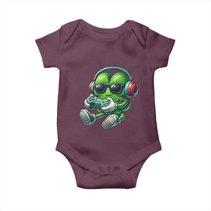 Funny Video Game Shamrock St Patricks Day Gamer Baby Onesie TS11 Maroon Print Your Wear