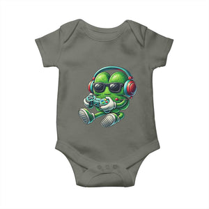 Funny Video Game Shamrock St Patricks Day Gamer Baby Onesie TS11 Military Green Print Your Wear