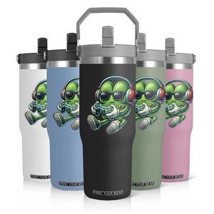 Funny Video Game Shamrock St Patricks Day Gamer Flip Straw Tumbler TS11 Print Your Wear