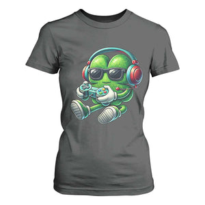 Funny Video Game Shamrock St Patricks Day Gamer T Shirt For Women TS11 Dark Heather Print Your Wear
