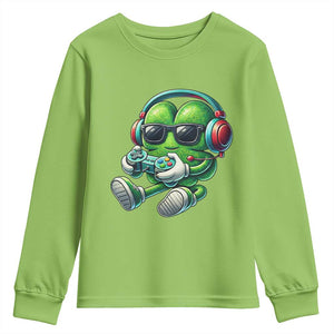 Funny Video Game Shamrock St Patricks Day Gamer Youth Sweatshirt TS11 Lime Print Your Wear