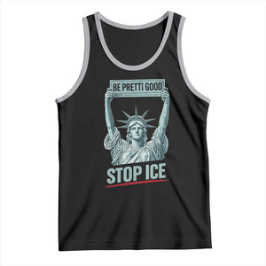 Be Pretti Good Stop Ice Tank Top Statue Of Liberty Minneapolis Protest TS11 Black Athletic Heather Print Your Wear