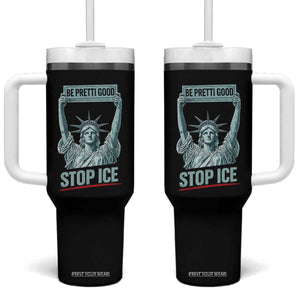 Be Pretti Good Stop Ice Tumbler With Handle Statue Of Liberty Minneapolis Protest TS11 One Size: 40 oz Black Print Your Wear