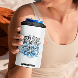 Chinga La Migra 4 in 1 Can Cooler Tumbler Cute Cat Melting Ice Pro Immigrant TS11 Print Your Wear