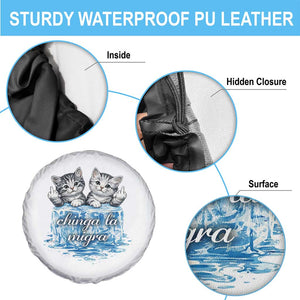 Chinga La Migra Spare Tire Cover Cute Cat Melting Ice Pro Immigrant TS11 Print Your Wear