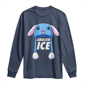 Abolish Ice Long Sleeve Shirt Blue Bunny Hat Pro Immigrant Resist Minnesota TS11 Navy Print Your Wear