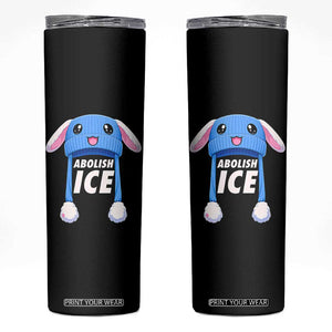 Abolish Ice Skinny Tumbler Blue Bunny Hat Pro Immigrant Resist Minnesota TS11 Black Print Your Wear