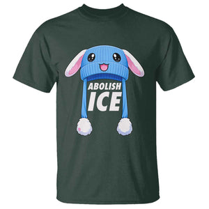 Abolish Ice T Shirt Blue Bunny Hat Pro Immigrant Resist Minnesota TS11 Dark Forest Green Print Your Wear