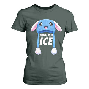 Abolish Ice T Shirt For Women Blue Bunny Hat Pro Immigrant Resist Minnesota TS11 Dark Forest Green Print Your Wear