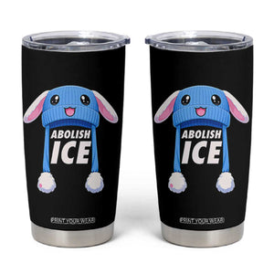 Abolish Ice Tumbler Cup Blue Bunny Hat Pro Immigrant Resist Minnesota TS11 Black Print Your Wear