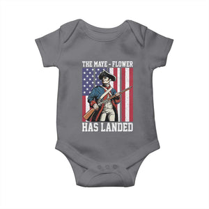 The Maye Flower Has Landed Baby Onesie Funny Minutemen Football Fan TS11 Charcoal Print Your Wear
