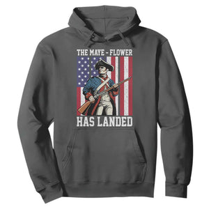 The Maye Flower Has Landed Hoodie Funny Minutemen Football Fan TS11 Dark Heather Print Your Wear
