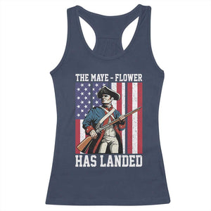 The Maye Flower Has Landed Racerback Tank Top Funny Minutemen Football Fan TS11 Navy Print Your Wear