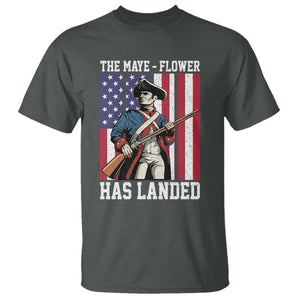 The Maye Flower Has Landed T Shirt Funny Minutemen Football Fan TS11 Dark Heather Print Your Wear