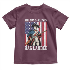 The Maye Flower Has Landed Toddler T Shirt Funny Minutemen Football Fan TS11 Maroon Print Your Wear