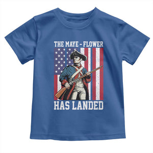 The Maye Flower Has Landed Toddler T Shirt Funny Minutemen Football Fan TS11 Royal Blue Print Your Wear