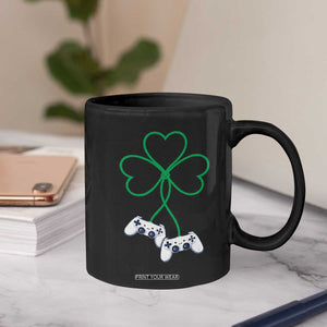 Video Game Lover St Patricks Day with Shamrock Controllers Coffee Mug TS11 Print Your Wear