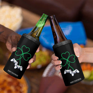 Video Game Lover St Patricks Day with Shamrock Controllers 4 in 1 Can Cooler Tumbler TS11 Print Your Wear
