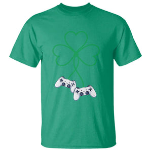 Video Game Lover St Patricks Day with Shamrock Controllers T Shirt TS11 Irish Green Print Your Wear