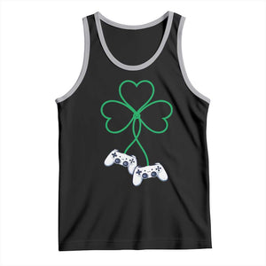 Video Game Lover St Patricks Day with Shamrock Controllers Tank Top TS11 Black Athletic Heather Print Your Wear