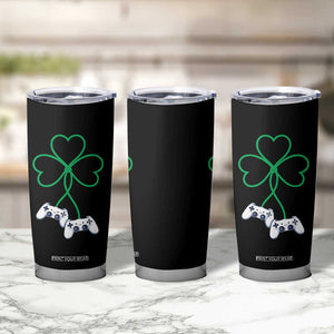 Video Game Lover St Patricks Day with Shamrock Controllers Tumbler Cup TS11 Print Your Wear