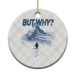 Penguin But Why Ceramic Ornament Funny Penguin Snowy Mountain Meme TS11 1pc Christmas Plaid Print Your Wear