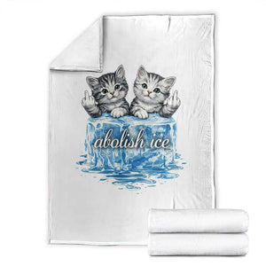 Abolish Ice Throw Blanket Cute Cat Melting Ice Pro Immigrant TS11 White Print Your Wear