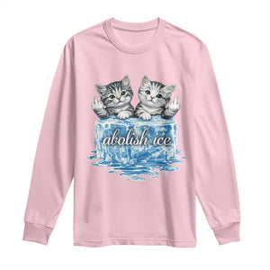 Abolish Ice Long Sleeve Shirt Cute Cat Melting Ice Pro Immigrant TS11 Light Pink Print Your Wear