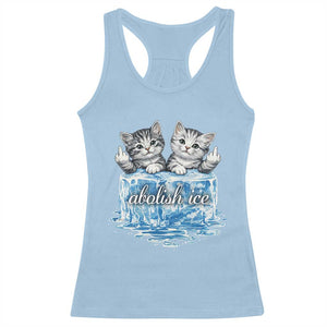Abolish Ice Racerback Tank Top Cute Cat Melting Ice Pro Immigrant TS11 Light Blue Print Your Wear