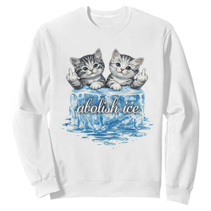 Abolish Ice Sweatshirt Cute Cat Melting Ice Pro Immigrant TS11 White Print Your Wear