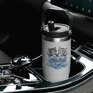 Abolish Ice Flip Straw Tumbler Cute Cat Melting Ice Pro Immigrant TS11 Print Your Wear
