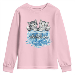 Abolish Ice Youth Sweatshirt Cute Cat Melting Ice Pro Immigrant TS11 Light Pink Print Your Wear