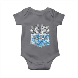 Fck Ice Baby Onesie Cute Cat Melting Ice Pro Immigrant TS11 Charcoal Print Your Wear