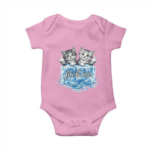 Fck Ice Baby Onesie Cute Cat Melting Ice Pro Immigrant TS11 Light Pink Print Your Wear