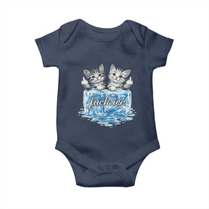 Fck Ice Baby Onesie Cute Cat Melting Ice Pro Immigrant TS11 Navy Print Your Wear