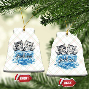 Fck Ice Ceramic Ornament Cute Cat Melting Ice Pro Immigrant TS11 Print Your Wear
