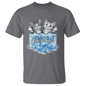 Fck Ice T Shirt Cute Cat Melting Ice Pro Immigrant TS11 Charcoal Print Your Wear