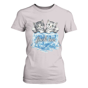 Fck Ice T Shirt For Women Cute Cat Melting Ice Pro Immigrant TS11 Ice Gray Print Your Wear