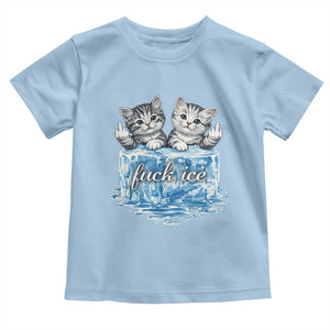 Fck Ice Toddler T Shirt Cute Cat Melting Ice Pro Immigrant TS11 Light Blue Print Your Wear