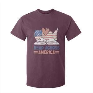 Funny National Reading Month Books Readers T Shirt For Kid Reading Across America Teacher American Flag TS11 Maroon Print Your Wear