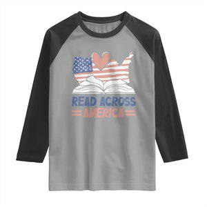Funny National Reading Month Books Readers Raglan Shirt Reading Across America Teacher American Flag TS11 Sport Gray Black Print Your Wear