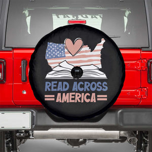 Funny National Reading Month Books Readers Spare Tire Cover Reading Across America Teacher American Flag TS11 Black Print Your Wear