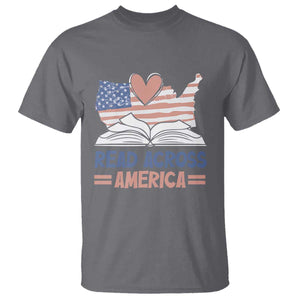 Funny National Reading Month Books Readers T Shirt Reading Across America Teacher American Flag TS11 Charcoal Print Your Wear